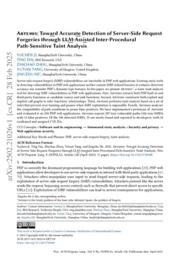 Artemis: Toward Accurate Detection of Server-Side Request Forgeries through LLM-Assisted Inter-Procedural Path-Sensitive Taint Analysis