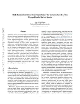 BST: Badminton Stroke-type Transformer for Skeleton-based Action Recognition in Racket Sports