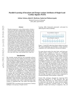 Parallel-Learning of Invariant and Tempo-variant Attributes of Single-Lead Cardiac Signals: PLITA