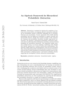 An Algebraic Framework for Hierarchical Probabilistic Abstraction