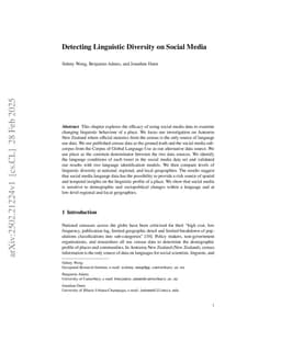 Detecting Linguistic Diversity on Social Media