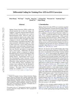 Differential Coding for Training-Free ANN-to-SNN Conversion