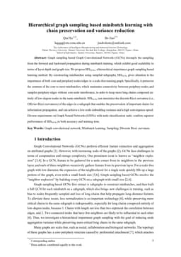 Hierarchical graph sampling based minibatch learning with chain preservation and variance reduction