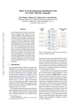 MiLiC-Eval: Benchmarking Multilingual LLMs for China's Minority Languages