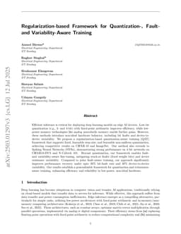 Regularization-based Framework for Quantization-, Fault- and Variability-Aware Training