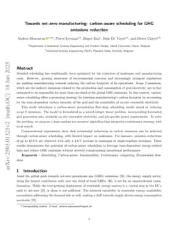 Towards net-zero manufacturing: carbon-aware scheduling for GHG emissions reduction