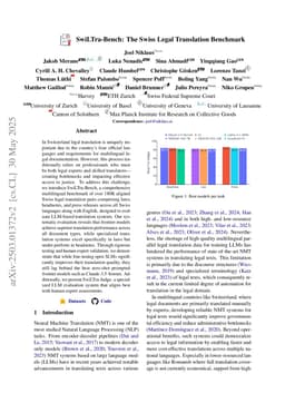 SwiLTra-Bench: The Swiss Legal Translation Benchmark