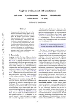 Adaptively profiling models with task elicitation
