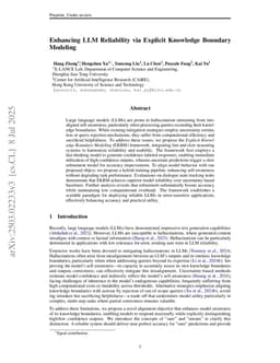 Enhancing LLM Reliability via Explicit Knowledge Boundary Modeling