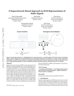 A Hypernetwork-Based Approach to KAN Representation of Audio Signals