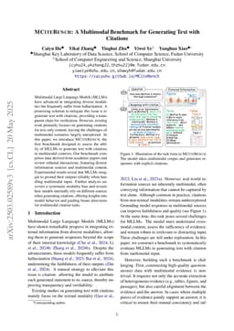 MCiteBench: A Multimodal Benchmark for Generating Text with Citations
