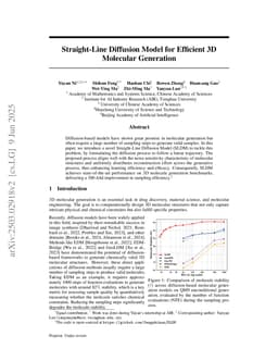 Straight-Line Diffusion Model for Efficient 3D Molecular Generation