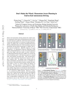 Don't Shake the Wheel: Momentum-Aware Planning in End-to-End Autonomous Driving