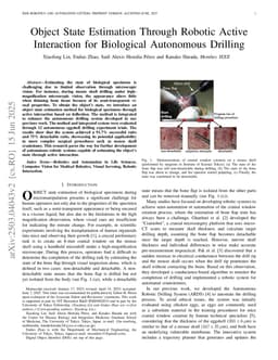 Object State Estimation Through Robotic Active Interaction for Biological Autonomous Drilling