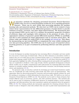 Transferable Foundation Models for Geometric Tasks on Point Cloud Representations: Geometric Neural Operators