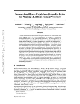 Sentence-level Reward Model can Generalize Better for Aligning LLM from Human Preference
