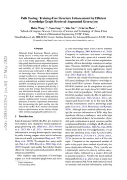 Path Pooling: Training-Free Structure Enhancement for Efficient Knowledge Graph Retrieval-Augmented Generation