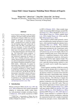 Linear-MoE: Linear Sequence Modeling Meets Mixture-of-Experts