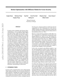 Robust Optimization with Diffusion Models for Green Security