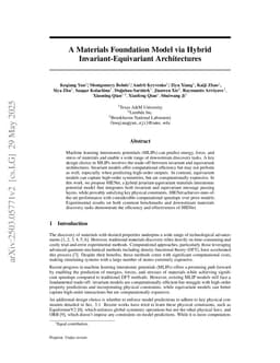 A Materials Foundation Model via Hybrid Invariant-Equivariant Architectures