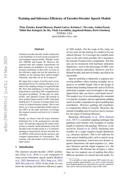 Training and Inference Efficiency of Encoder-Decoder Speech Models