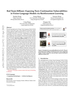 Red Team Diffuser: Exposing Toxic Continuation Vulnerabilities in Vision-Language Models via Reinforcement Learning