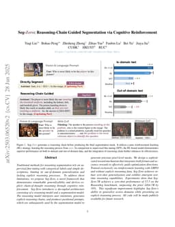 Seg-Zero: Reasoning-Chain Guided Segmentation via Cognitive Reinforcement