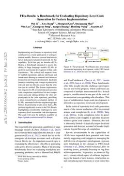 FEA-Bench: A Benchmark for Evaluating Repository-Level Code Generation for Feature Implementation