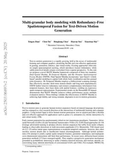 Multi-granular body modeling with Redundancy-Free Spatiotemporal Fusion for Text-Driven Motion Generation