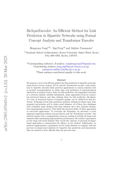 BicliqueEncoder: An Efficient Method for Link Prediction in Bipartite Networks using Formal Concept Analysis and Transformer Encoder