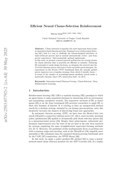 Efficient Neural Clause-Selection Reinforcement
