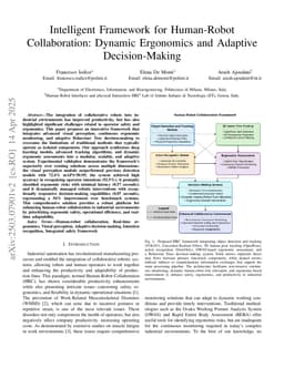 Intelligent Framework for Human-Robot Collaboration: Dynamic Ergonomics and Adaptive Decision-Making