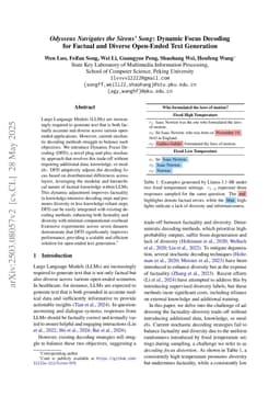 Odysseus Navigates the Sirens' Song: Dynamic Focus Decoding for Factual and Diverse Open-Ended Text Generation