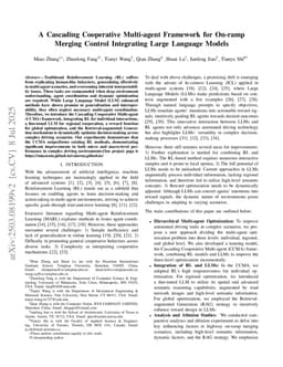 A Cascading Cooperative Multi-agent Framework for On-ramp Merging Control Integrating Large Language Models