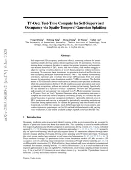 TT-Occ: Test-Time Compute for Self-Supervised Occupancy via Spatio-Temporal Gaussian Splatting