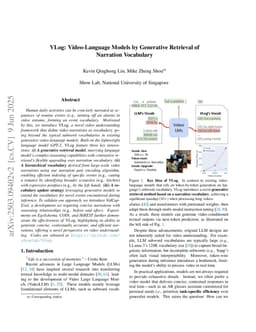 VLog: Video-Language Models by Generative Retrieval of Narration Vocabulary