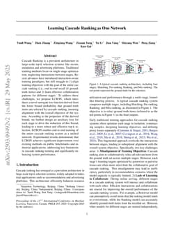 Learning Cascade Ranking as One Network