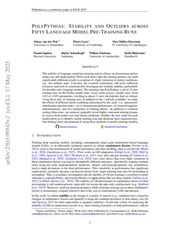 PolyPythias: Stability and Outliers across Fifty Language Model Pre-Training Runs