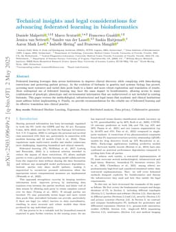 Technical Insights and Legal Considerations for Advancing Federated Learning in Bioinformatics