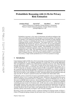 Probabilistic Reasoning with LLMs for k-anonymity Estimation