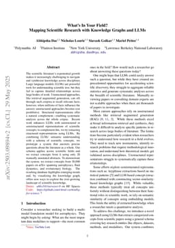 What's In Your Field? Mapping Scientific Research with Knowledge Graphs and Large Language Models