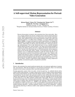 A Self-supervised Motion Representation for Portrait Video Generation