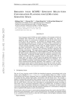 Broaden your SCOPE! Efficient Multi-turn Conversation Planning for LLMs with Semantic Space