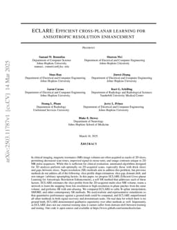 ECLARE: Efficient cross-planar learning for anisotropic resolution enhancement