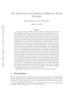 The Architecture and Evaluation of Bayesian Neural Networks