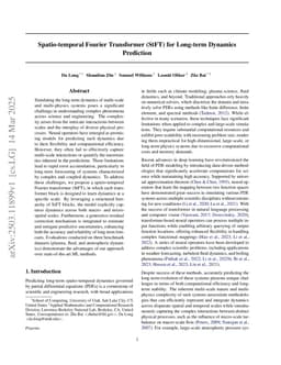 Spatio-temporal Fourier Transformer (StFT) for Long-term Dynamics Prediction