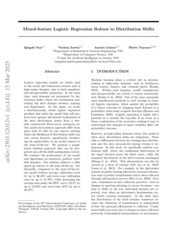 Mixed-feature Logistic Regression Robust to Distribution Shifts
