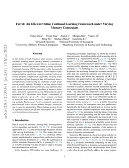 Ferret: An Efficient Online Continual Learning Framework under Varying Memory Constraints