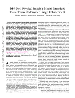 DPF-Net: Physical Imaging Model Embedded Data-Driven Underwater Image Enhancement