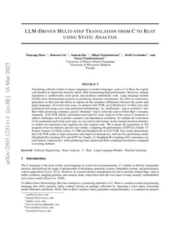 LLM-Driven Multi-step Translation from C to Rust using Static Analysis